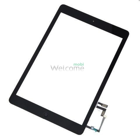 Сенсор iPad 9.7 2017 со шлейфом и кнопкой меню (home) black (high copy)