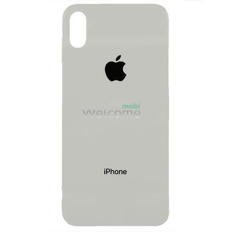 Задняя крышка (стекло) iPhone X silver (big hole)