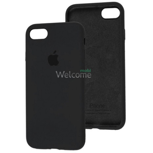 Silicone case for iPhone 7,8,SE 2020 (18) black (закрытый низ)