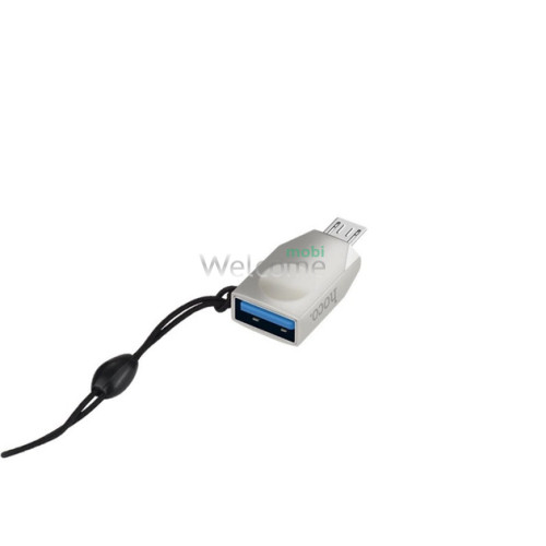 Перехідник-OTG Hoco UA10 microUSB to USB silver