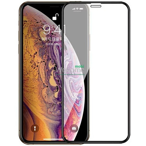 Скло iPhone XS Max (2018)/11 Pro Max 6.5 (0.3 мм, 5D/10D, чорне) ТОП без упаковки