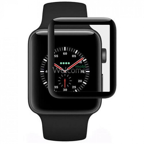 Захисне скло Apple Watch 40 mm (0.2mm, 3D, чорне) без упаковки