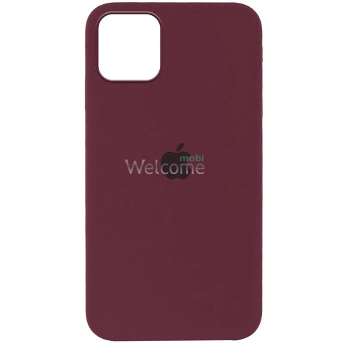 Silicone case for iPhone 11 (56) wine red (квадратный) square side 