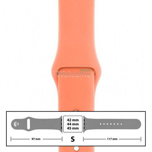 Ремінець силіконовий для Apple Watch 42/44/45/49 mm розмір S (44) Peach