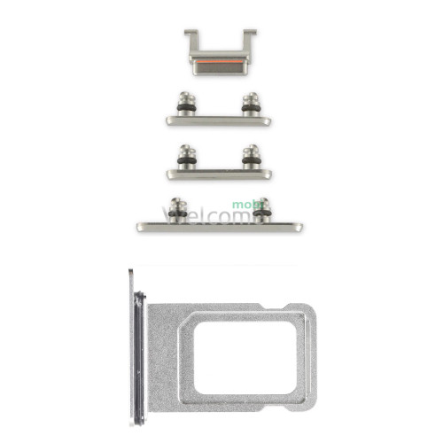 Бокові кнопки корпусу + тримач sim-карти iPhone XS silver