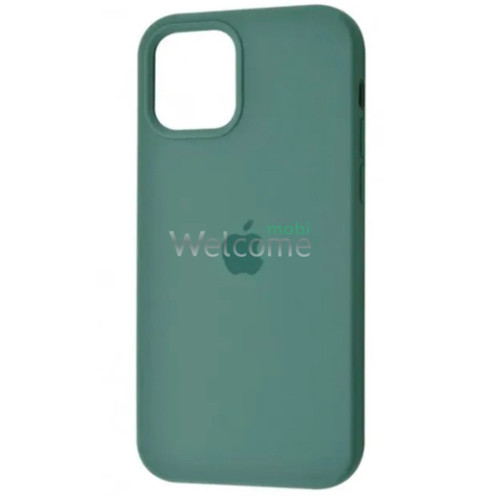 Silicone case for iPhone 15 Pro (55) pine green (закрытый низ)