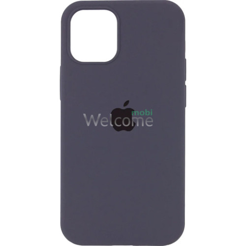 Silicone case for iPhone 15 Pro (15) dark grey (закрытый низ)