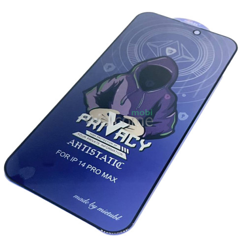 Скло iPhone 14 Pro Max/15 Plus/16 Plus 6.7 Mietubl Privacy (антишпигун) чорне, без упаковки