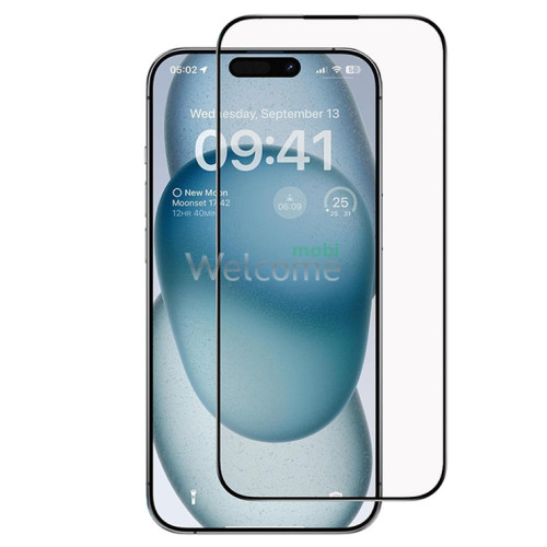 Скло iPhone 14 Pro Max/15 Plus/16 Plus 6.7 (6D, black) без упаковки