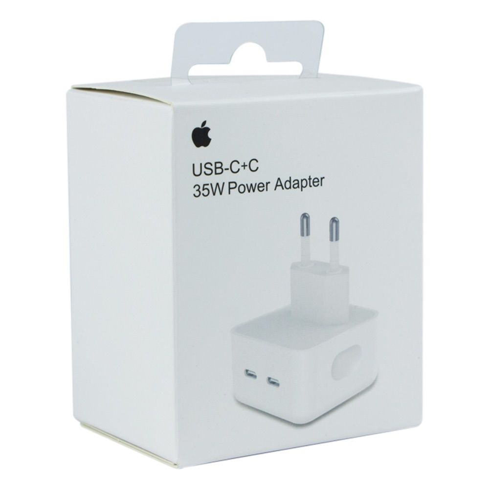Мережевий Зарядний Пристрій Apple Square Dual Type‑C PD25W+PD25W Total 50W 1:1 Колір Бiлий