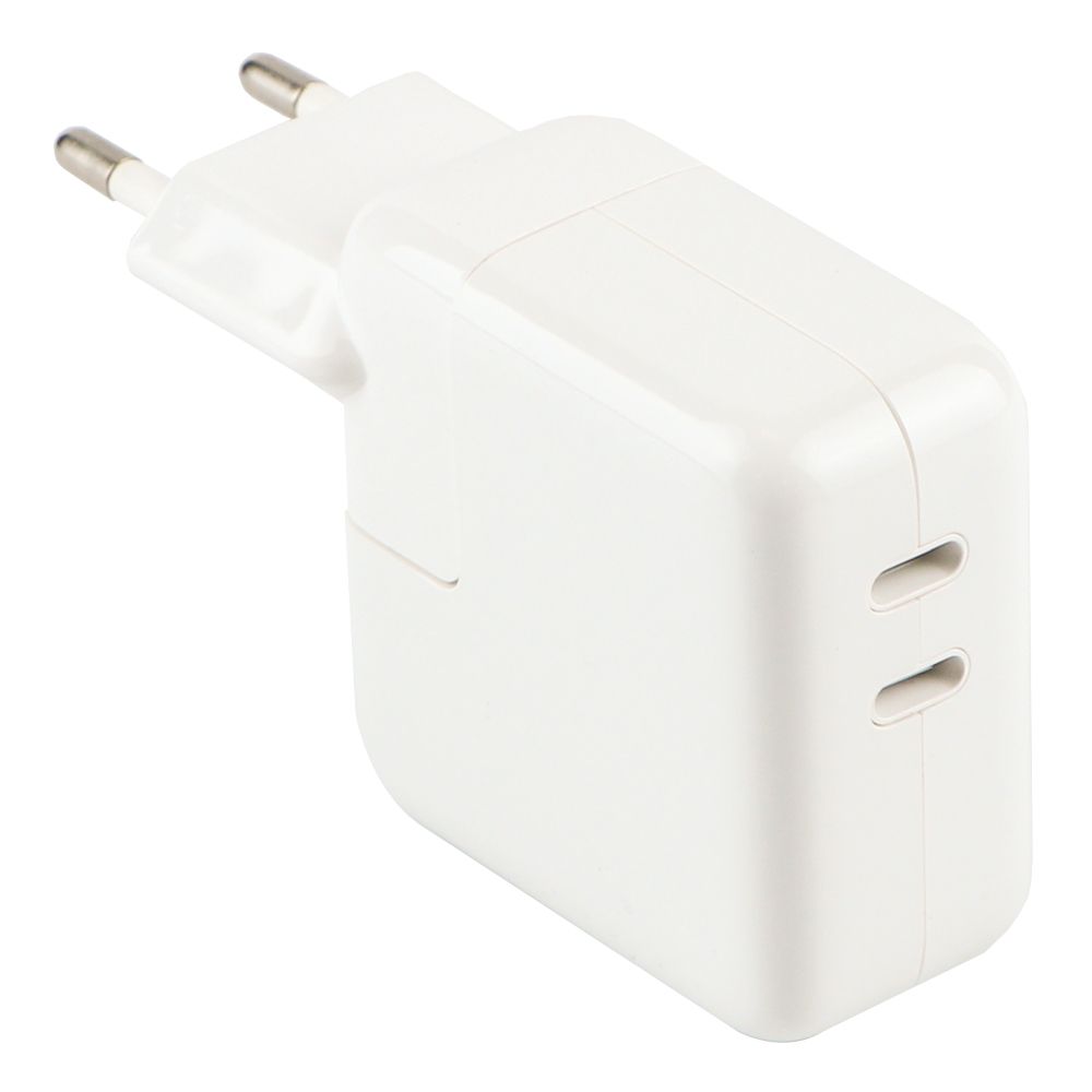 Мережевий Зарядний Пристрій Apple Dual Type‑C PD25W+PD25W Total 50W 1:1 Колір Бiлий