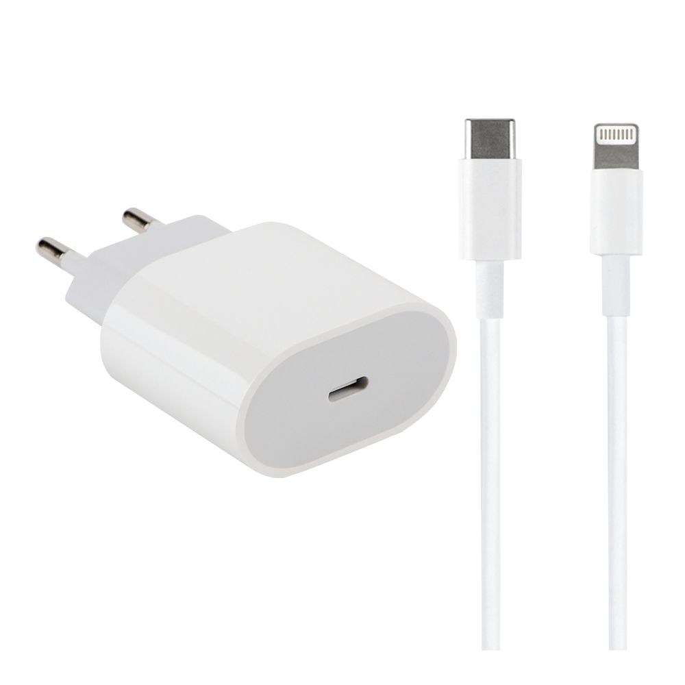 Мережевий Зарядний Пристрій Apple PD 20W iPhone 14 Pro Max 1:1 Колір Бiлий