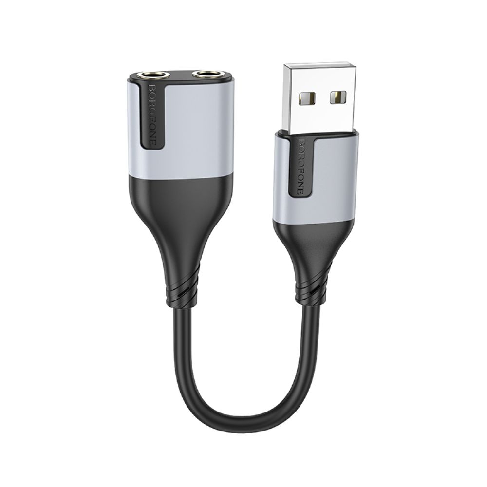 Перехідник Borofone BV19 Creator 2-in-1 USB to 3.5mm Колір Чорний