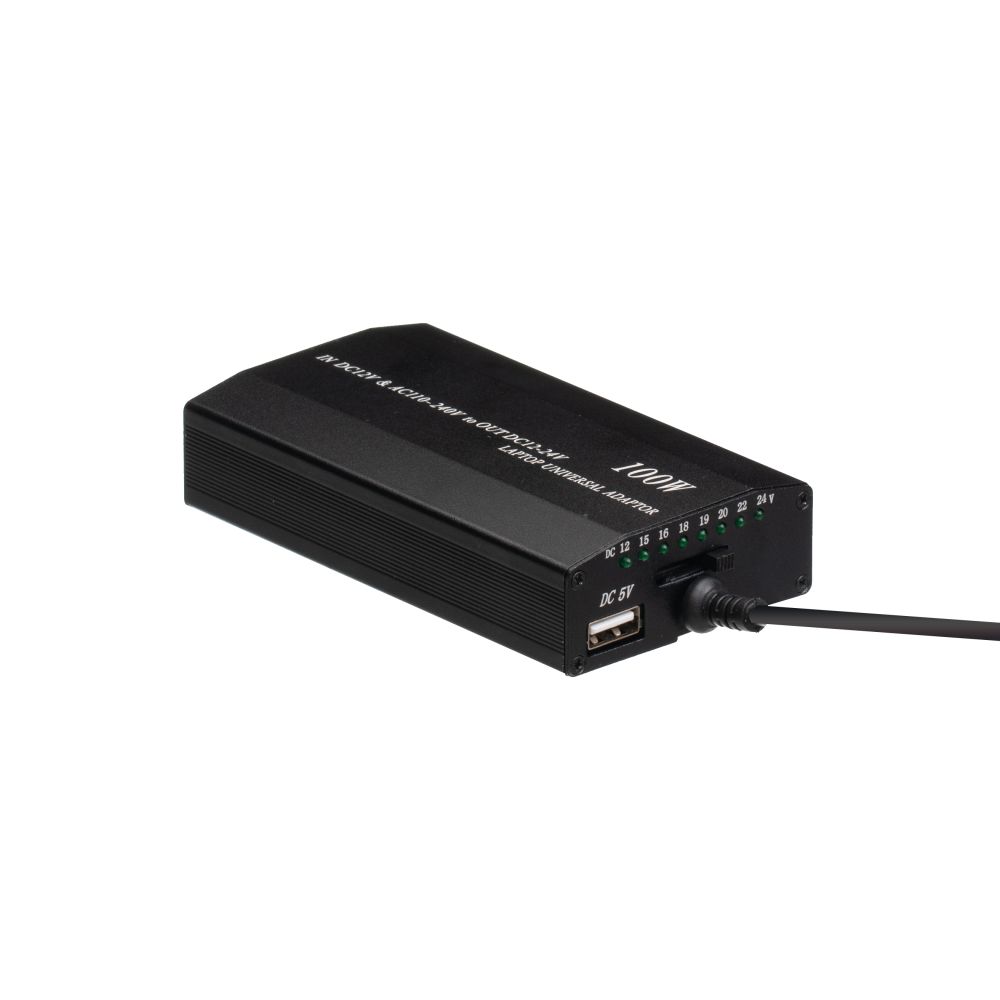 Універсальний Зарядний Пристрій Для Ноутбука 100w 8 Pin + Авто Адаптер Колір Чорний