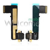 Шлейф iPad mini коннектора зарядки, с компонентами, black
