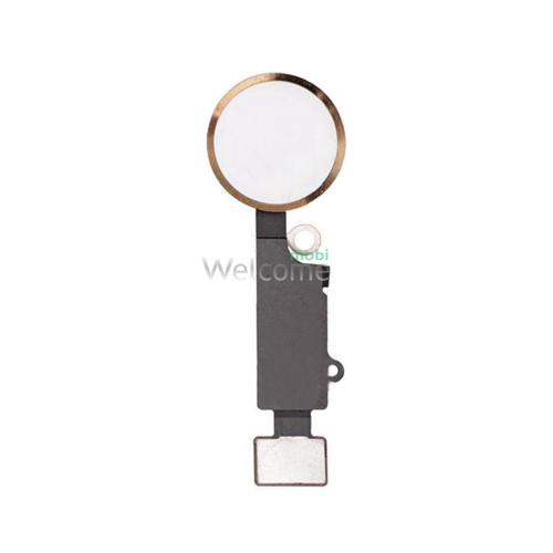 Шлейф iPhone 7/iPhone 7 Plus кнопки Home (меню) gold, з пластиком